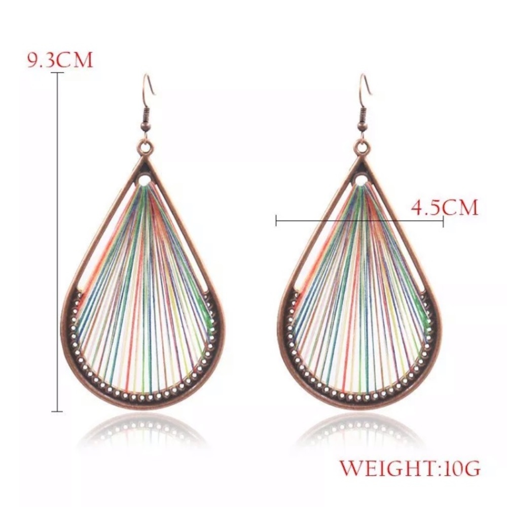 Multi-Colored Teardrop Earrings - Picture 3 of 3
